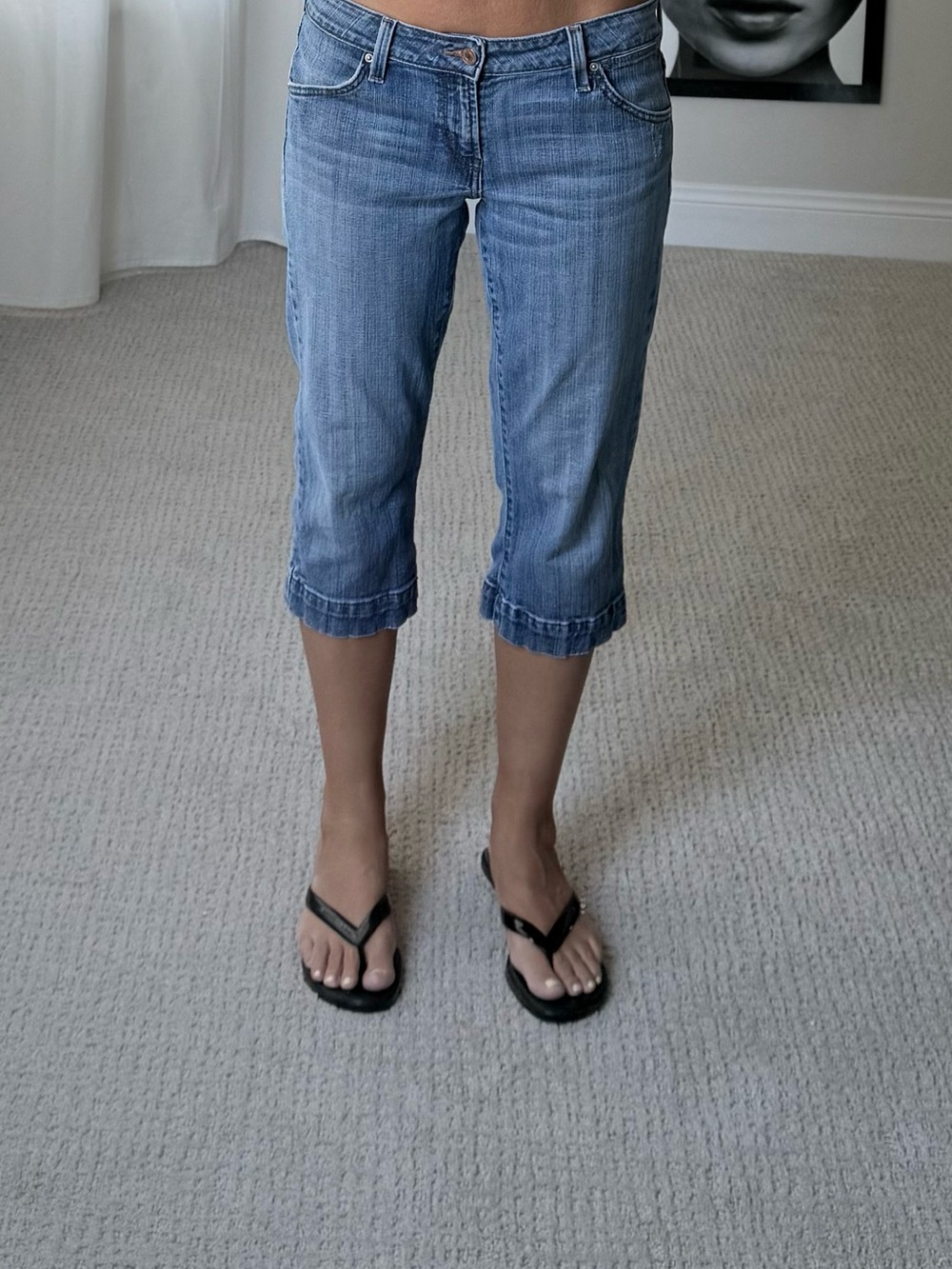 Levi's Light Blue Cropped Denim Capris